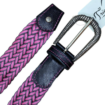Manfredi Woven Belt in Pink/Grey