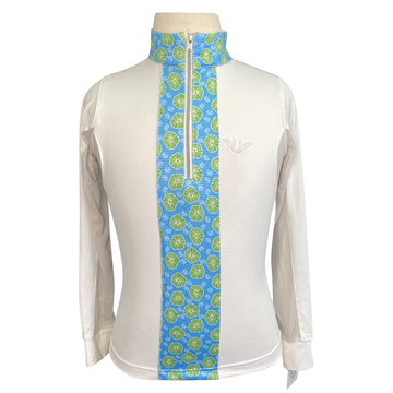 TuffRider 'Athena' Equicool Riding Shirt in White/Blue Floral
