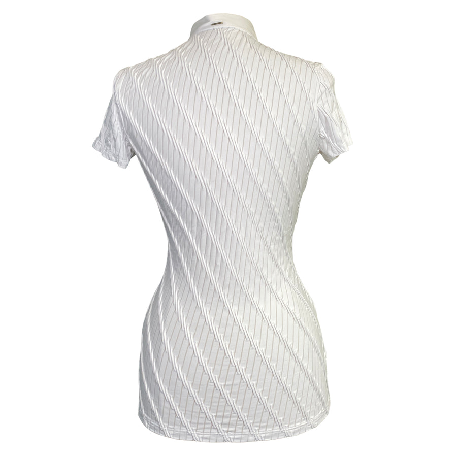 Back of Equiline 'Mauve' Competition Polo in White