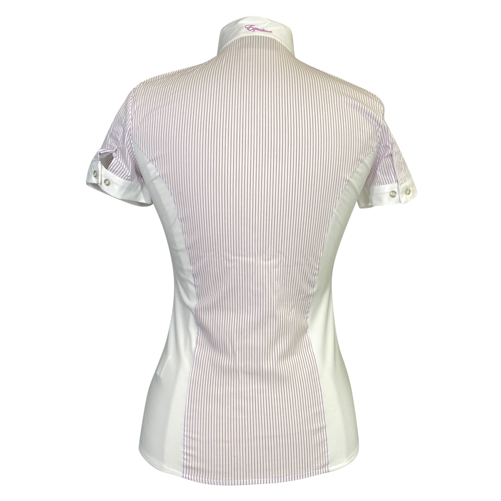Back of Equiline &#39;Charlotte&#39; Short Sleeve Show Shirt in Lilac