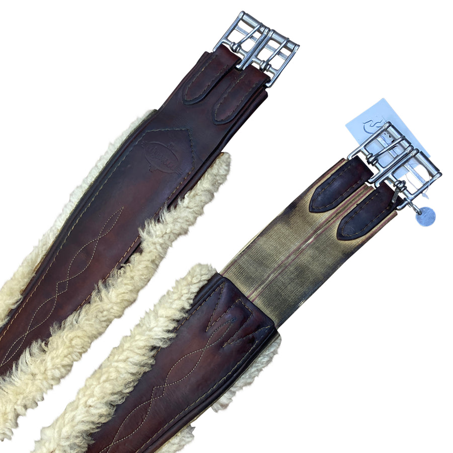 Edgewood Sheepskin Single End Elastic Girth in Cognac