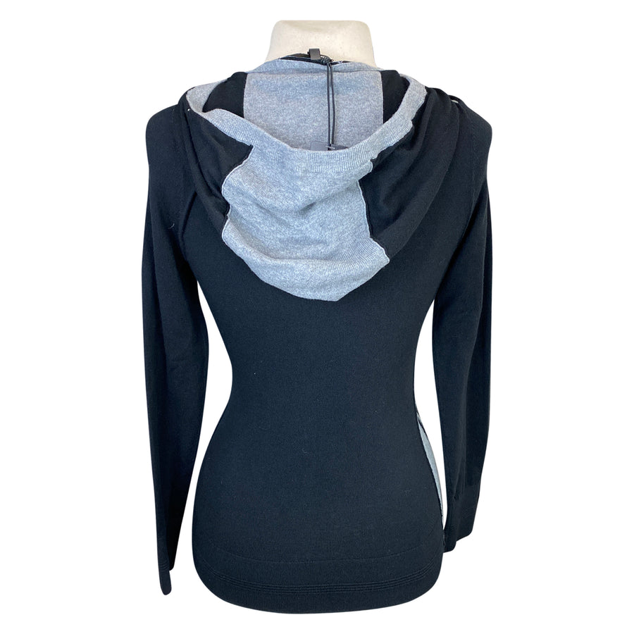 Back of Asmar Equestrian 'Meghan' Coolmax Zip Up Sweater in Black 