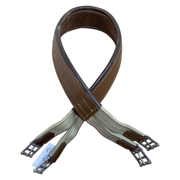 M. Toulouse Shaped Leather Girth in Brown 