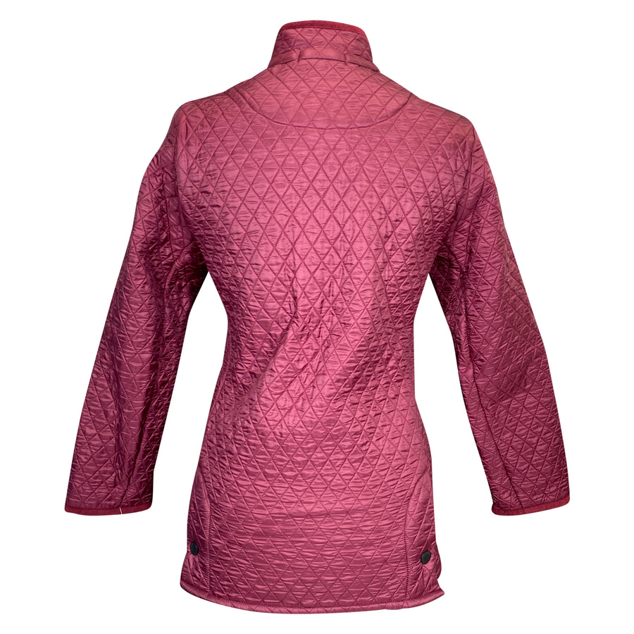 Back of Barbour Calvary Polarquilt Jacket in Burgundy