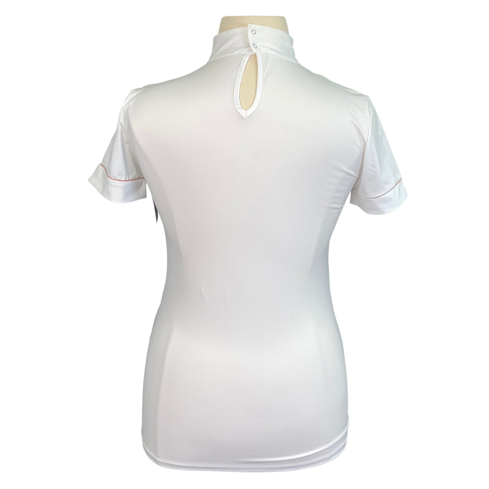 Back of Equiline &#39;Aira&#39; Show Shirt in White/Peach