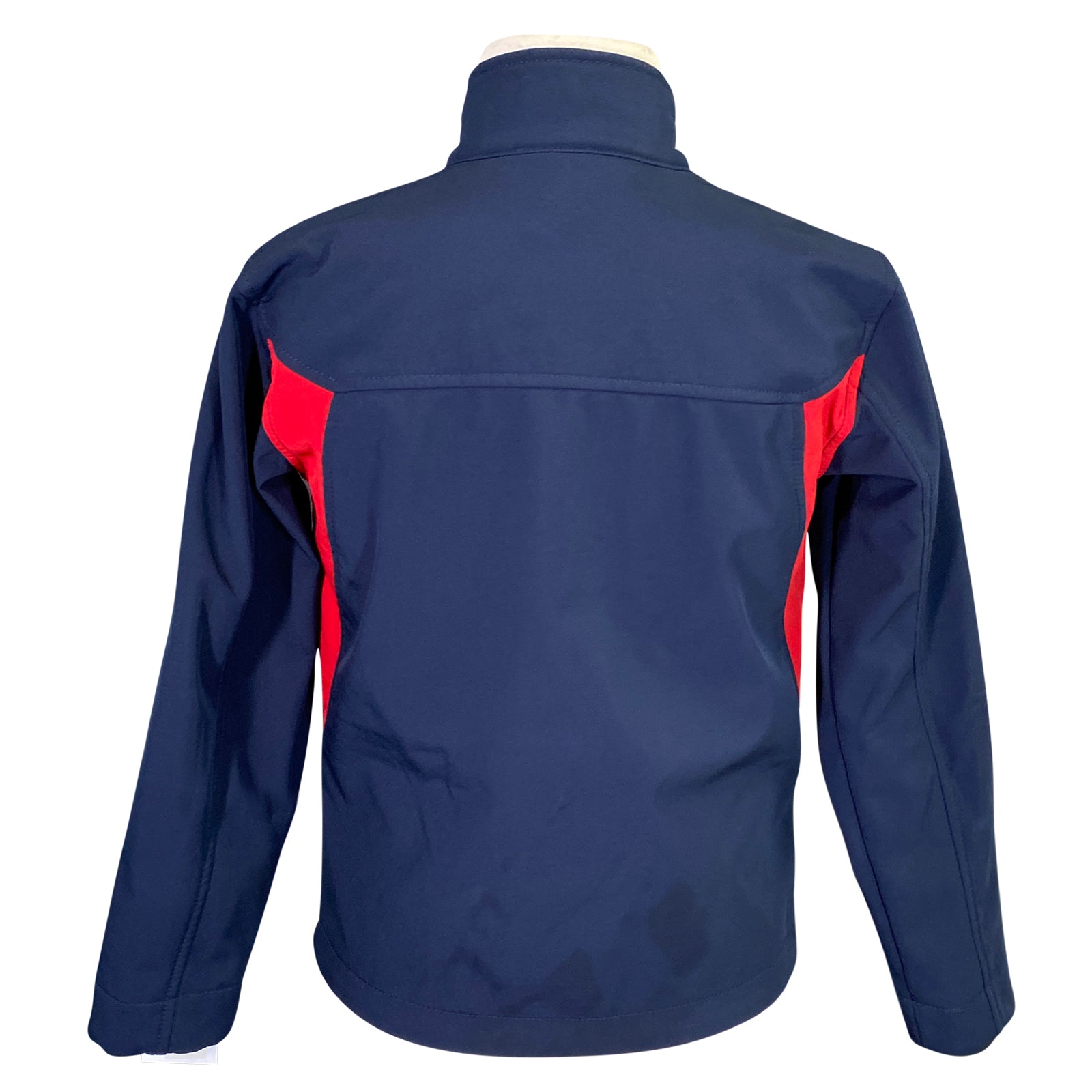 Back of Ariat Team Softshell Jacket in Navy/Red