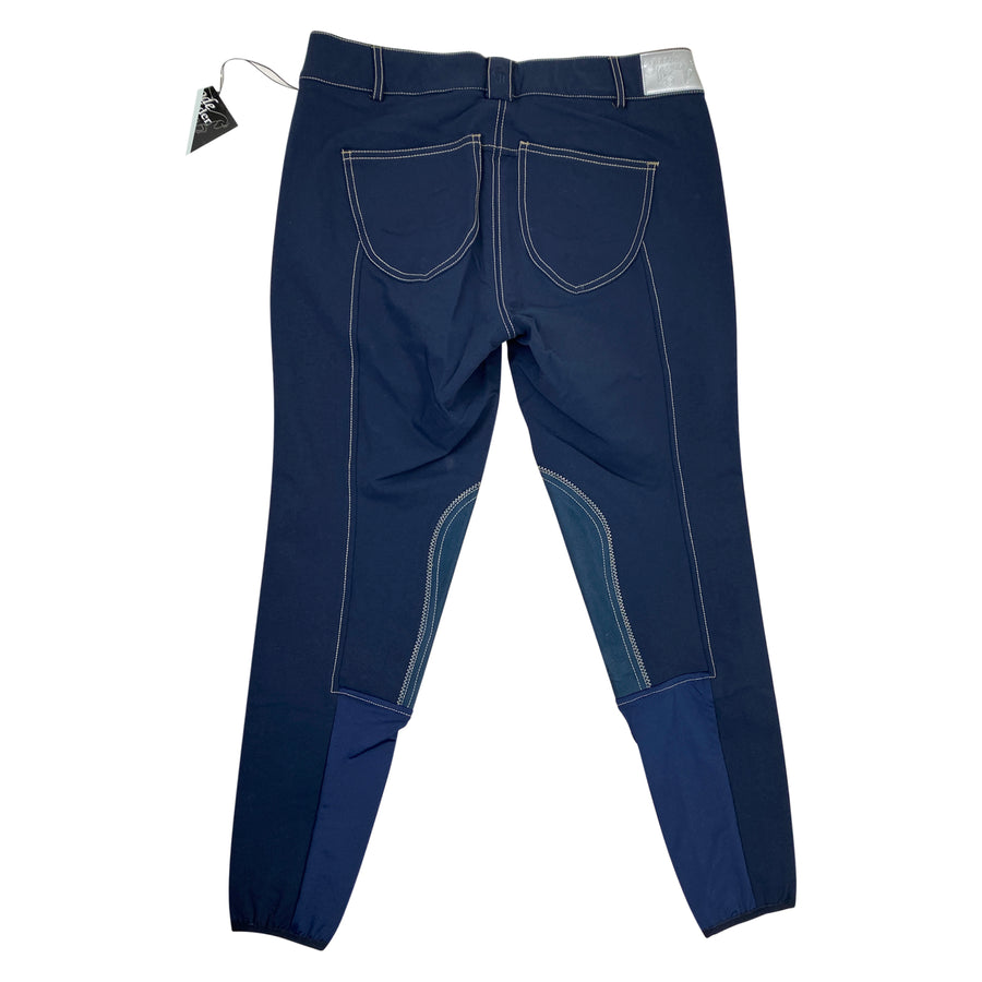 Back of Goode Rider 'Iconic' Breeches in Navy