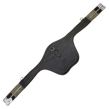 M. Toulouse Platinum Leather Belly Guard Girth in Chocolate