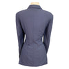 Back of Grand Prix Stretch Show Coat in Navy Stripe 
