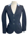 Horse Pilot Custom Show Jacket in Black/Light Blue Accents