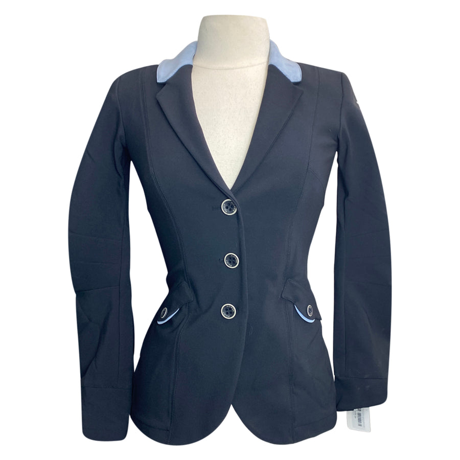 Horse Pilot Custom Show Jacket in Black/Light Blue Accents