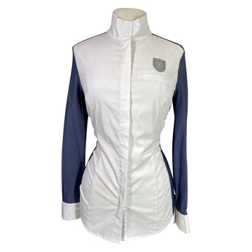 Asmar Equestrian Mesh 'Arwen' Show Shirt in White/Navy