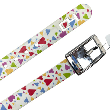 C4 Belt in White/Multi Hearts