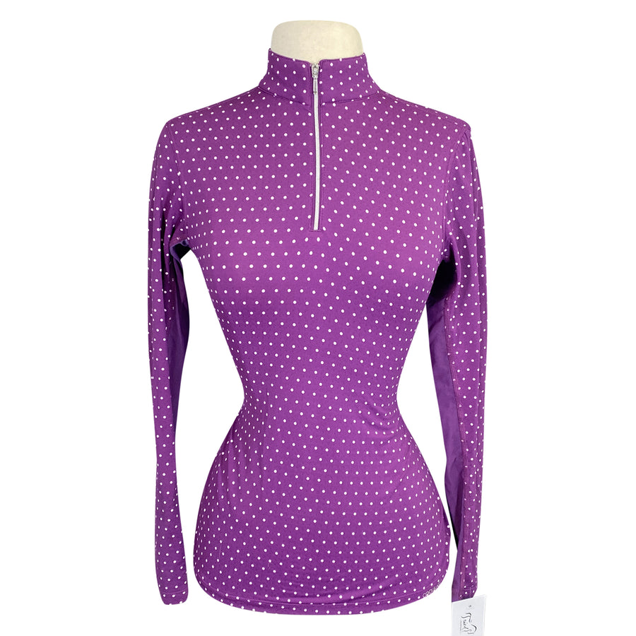 Dover Saddlery 'CoolBlast' Sunshirt in Purple Polka Dot
