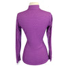 Back of Dover Saddlery 'CoolBlast' Sunshirt in Purple Polka Dot