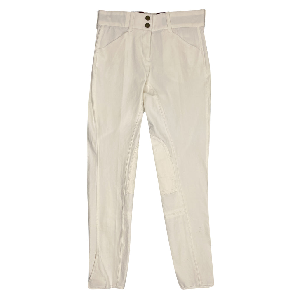 Grand Prix 'Vegas' Micro Knee Patch Breeches in White