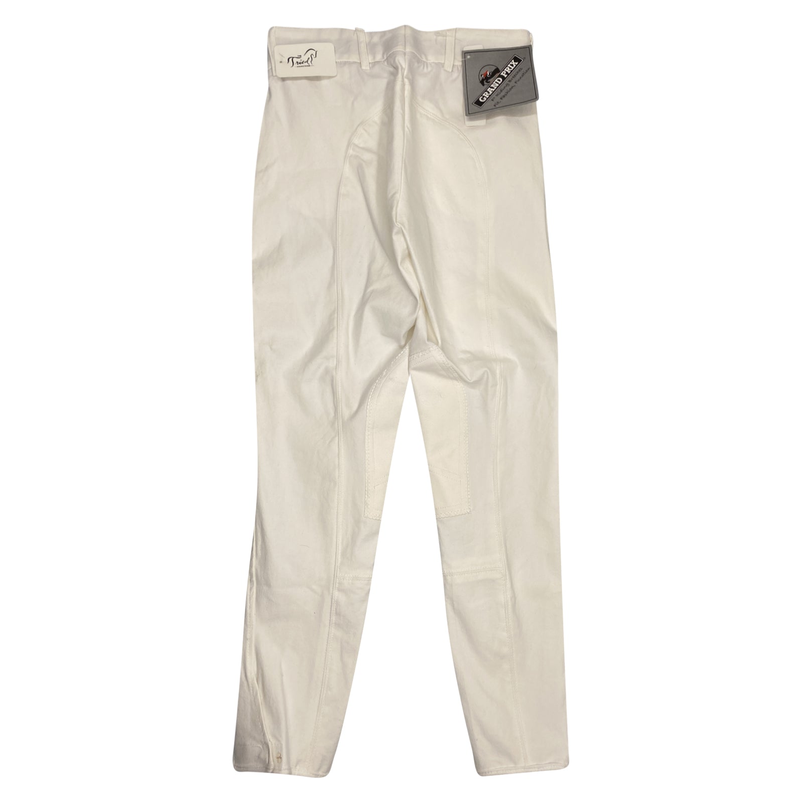 Back of Grand Prix 'Vegas' Micro Knee Patch Breeches in White
