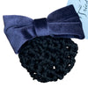 Velvet Show Bow in Navy/Black