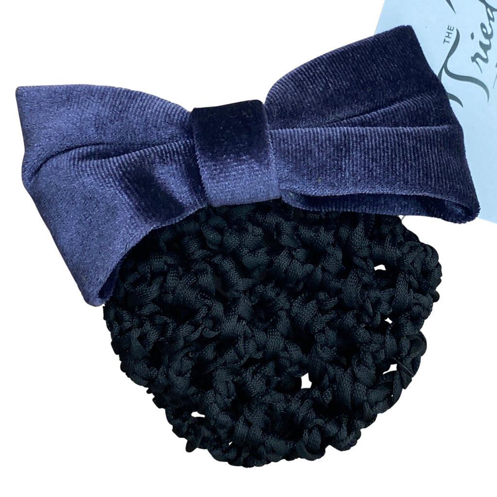 Velvet Show Bow in Navy/Black