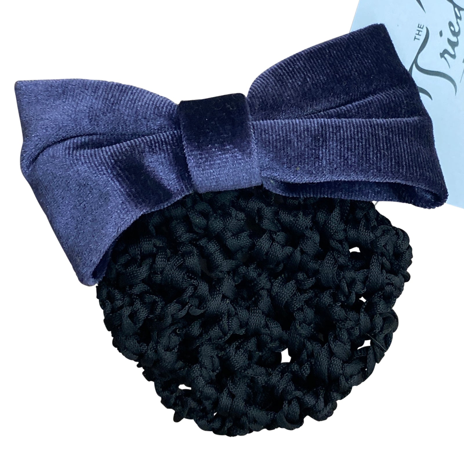 Velvet Show Bow in Navy/Black