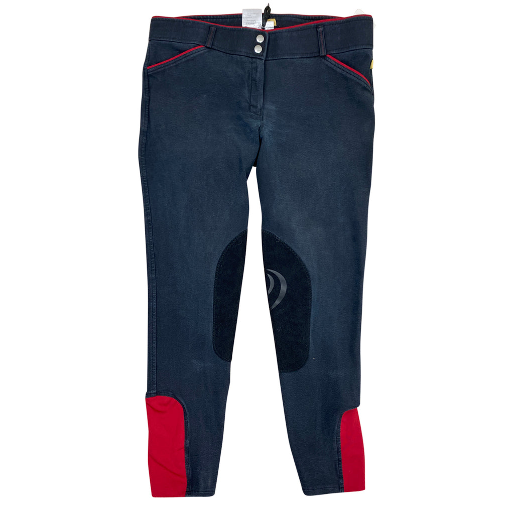 Devon Aire 'Signature' Woven Breeches in Charcoal/Red