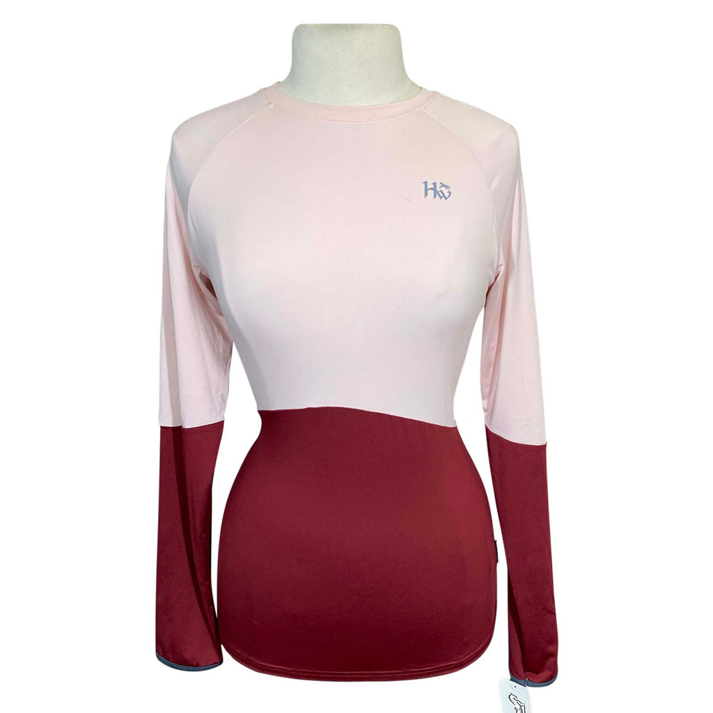 Horseware 'Jade' Crewneck Technical Top in Pink/Burgundy