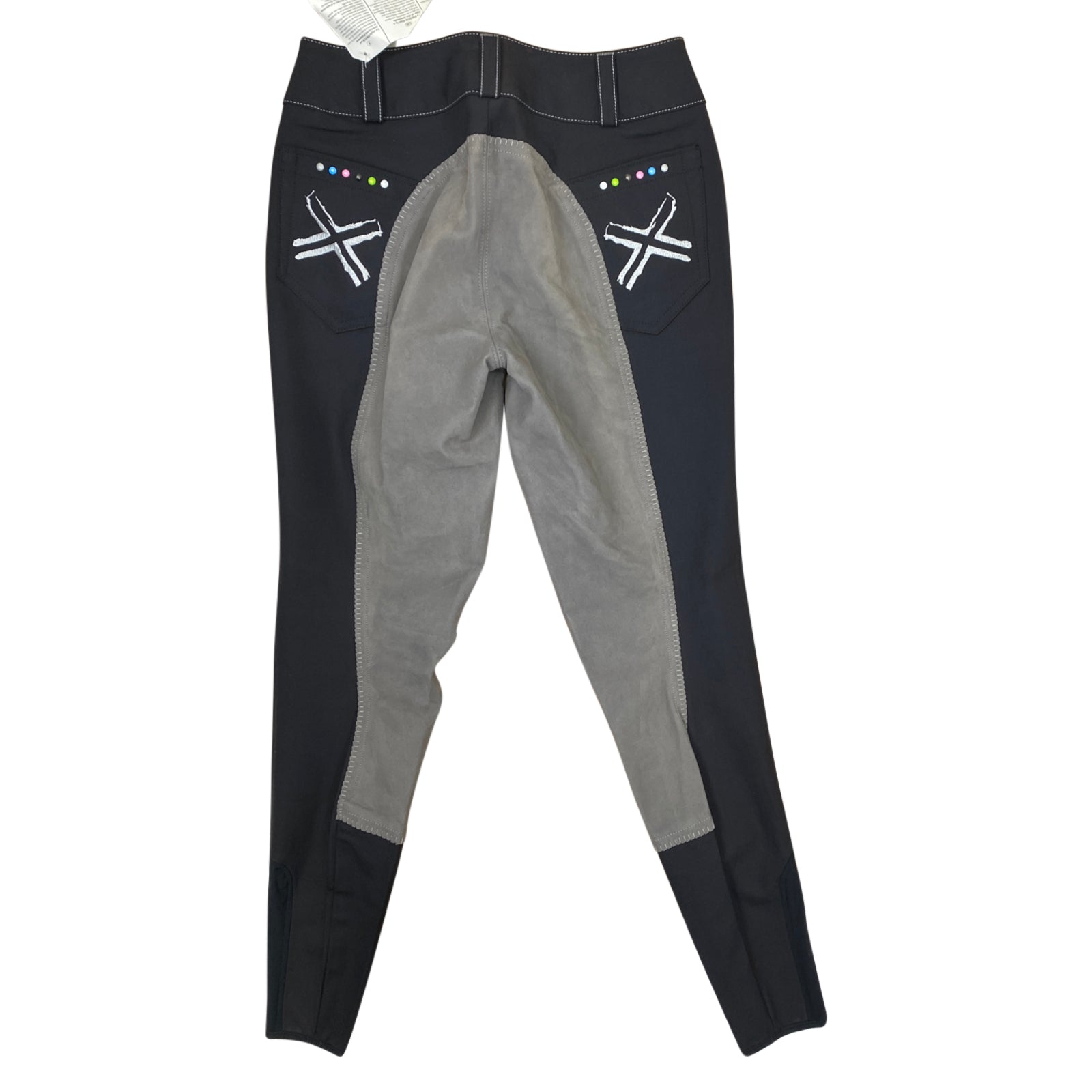 Back of Pikeur 'Leandra' Breeches in Black/Grey