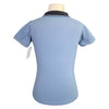 Back of Kingsland Tec Pique Polo in Powder Blue