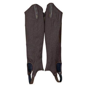 Tredstep 'ProGaiter' Leather Stretch Half Chap in Chocolate