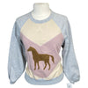 Spiced Equestrian 'Heart Horse' Sweatshirt in Pink/Grey/Tan 