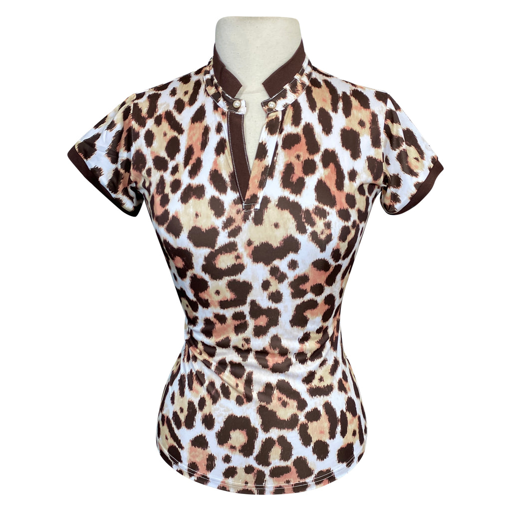 Spiced Equestrian 'Siren' Dry-Fit Polo in Leopard 