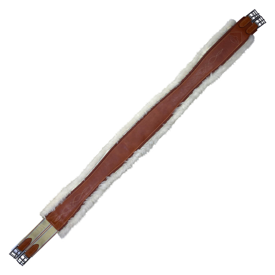 Edgewood Sheepskin Single End Elastic Girth in Chestnut