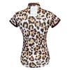 Back of Spiced Equestrian 'Siren' Dry-Fit Polo in Leopard 