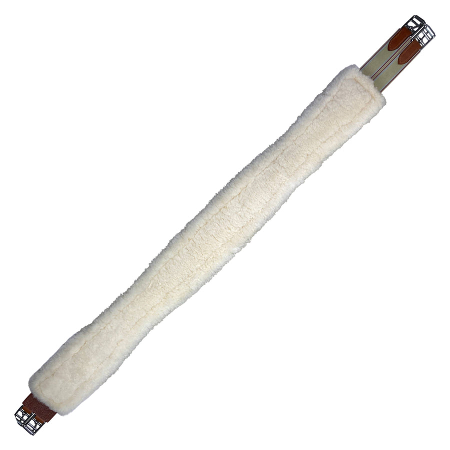 Underside of Edgewood Sheepskin Single End Elastic Girth in Chestnut