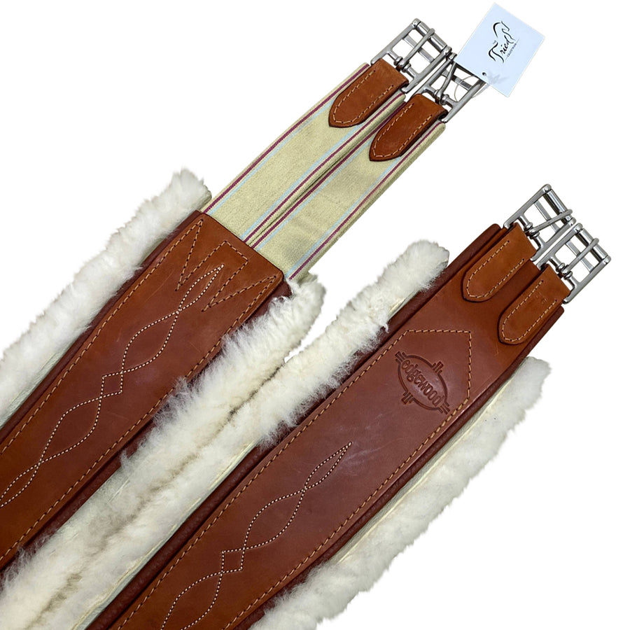 Edgewood Sheepskin Single End Elastic Girth in Chestnut