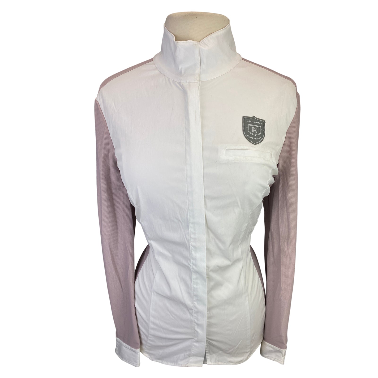 Asmar Equestrian Mesh 'Roux' Show Shirt in White/Dusty Mauve