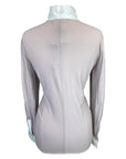 Back of Asmar Equestrian Mesh 'Roux' Show Shirt in White/Dusty Mauve