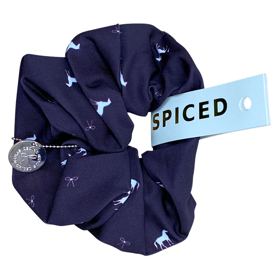 Spiced Equestrian 'Pony Print' Scrunchie in Plum