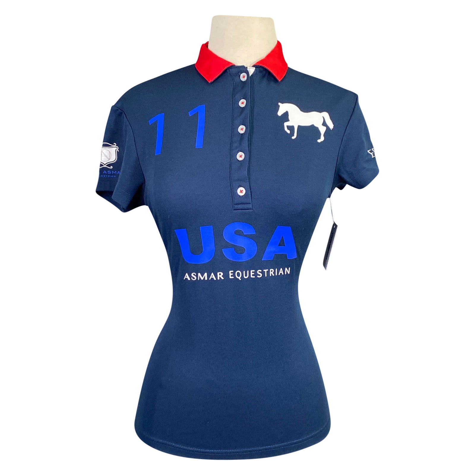 Asmar Equestrian &#39;Continental&#39; Polo  in Navy/Red