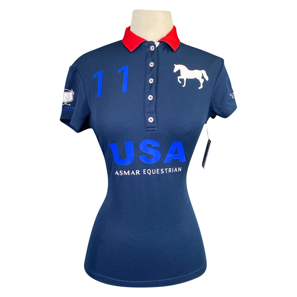 Asmar Equestrian 'Continental' Polo  in Navy/Red
