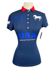 Asmar Equestrian 'Continental' Polo  in Navy/Red