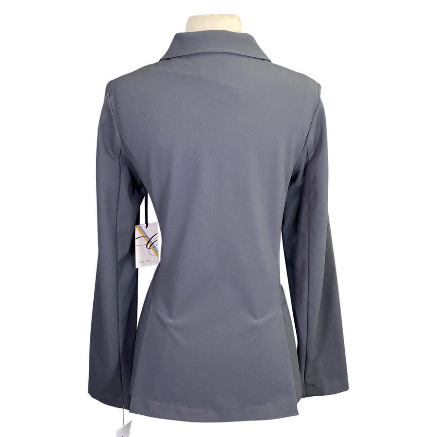 Back of CALLIDAE The Tech Zip Show Coat in Cinder