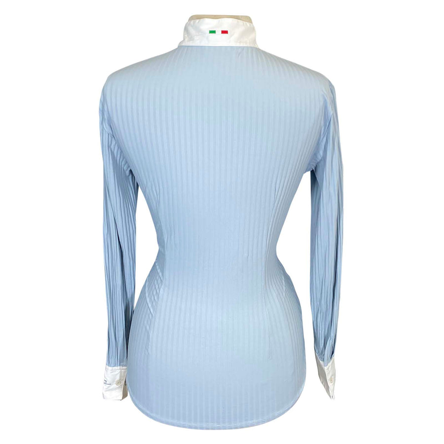 Back of Alessandro Albanese 'Aurora' Competition Shirt in Baby Blue/White 