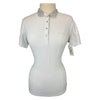 Animo 'Basilea' Short Sleeve Show Shirt in White/Tan Floral Collar