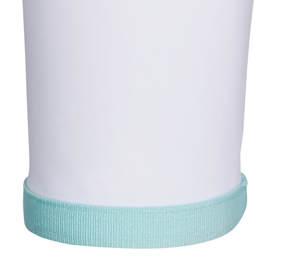 Back of CALLIDAE The Tech Polo in White/Flamingo Ribbon
