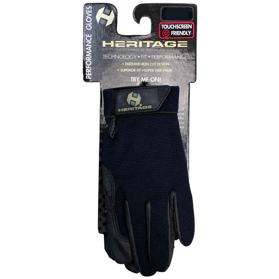 Heritage Performance Riding Gloves in Black