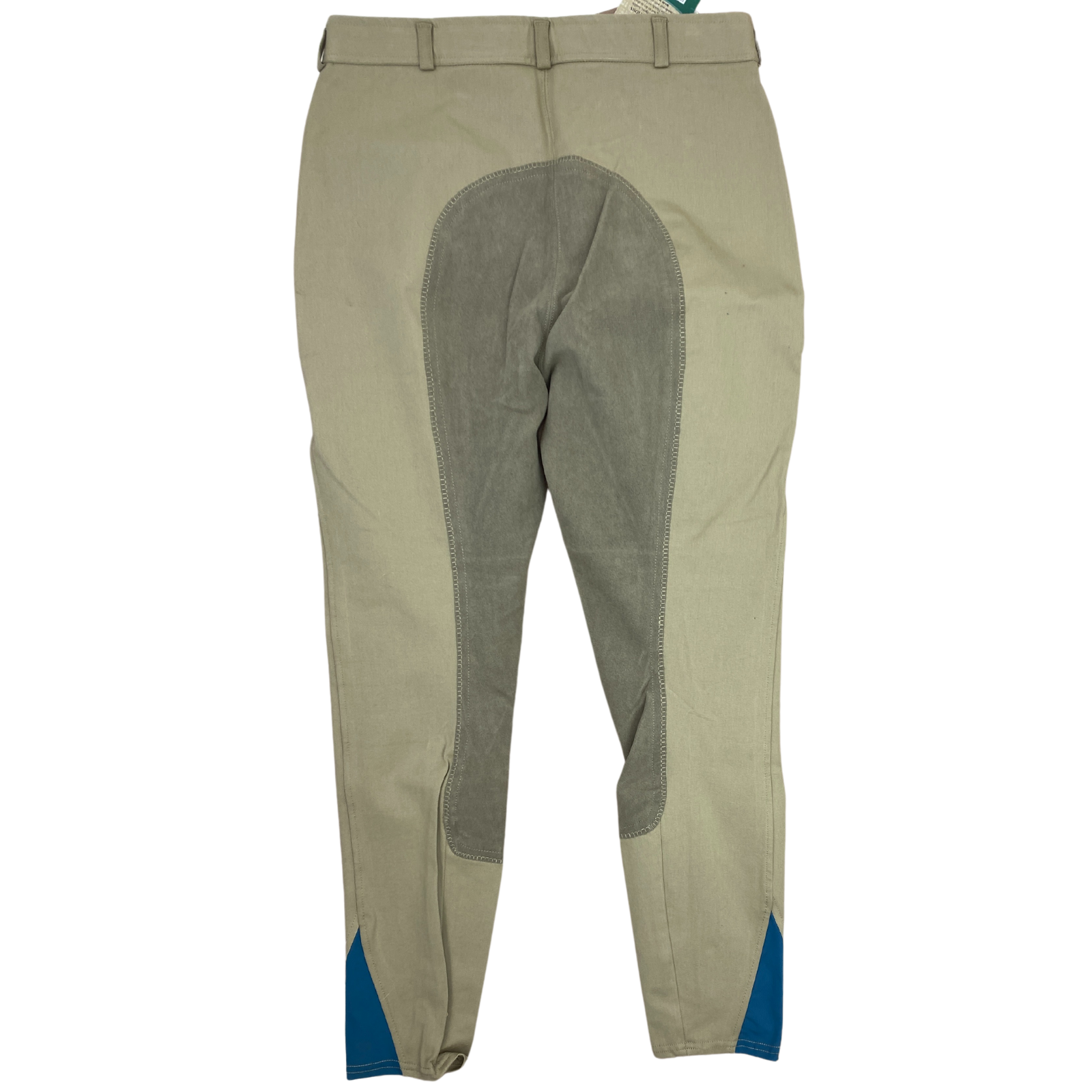 Back of Riding Sport Full Seat Breeches in Beige/Blue