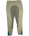 Back of Riding Sport Full Seat Breeches in Beige/Blue