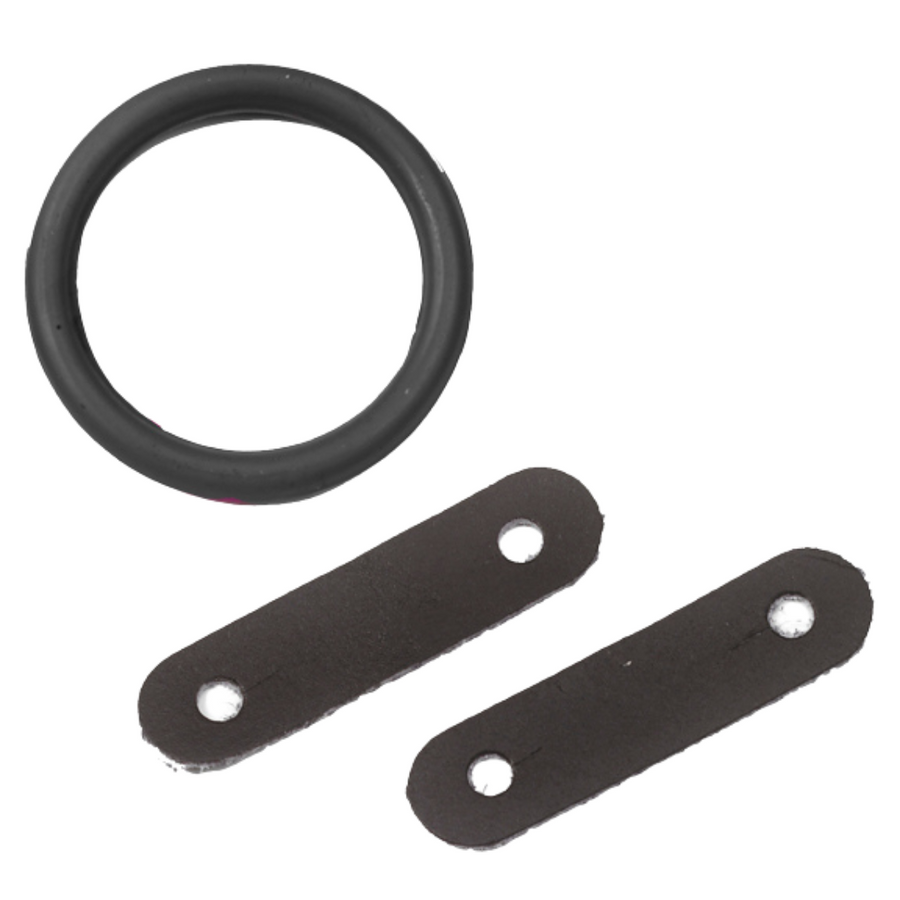 Equi-Essentials Peacock Bands w/ Leather Loops in Black - One Size