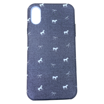 Spiced Equestrian Phone Case in Grey Pony Print